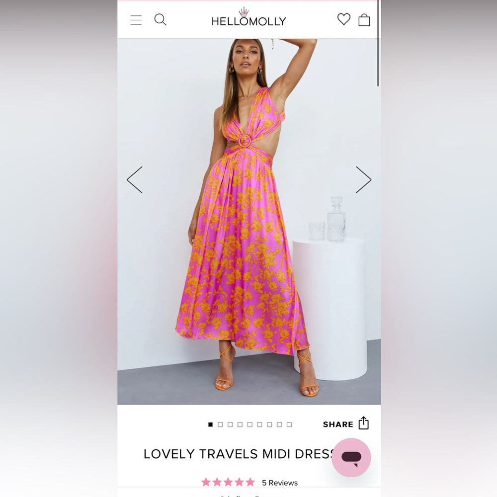 LOVELY TRAVELS MIDI DRESS-SIZE 4